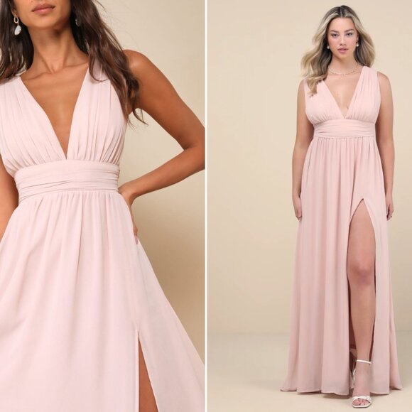 Lulus Heavenly Hues Blush Maxi Dress - Picture 3 of 3